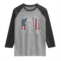 Its Only Treason If You Lose 4th Of July Raglan Shirt George Washington American Flag - Wonder Print Shop