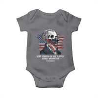 Funny 4th Of July Baby Onesie George Washington Stay Strapped Or Get Clapped USA Flag - Wonder Print Shop
