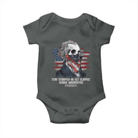 Funny 4th Of July Baby Onesie George Washington Stay Strapped Or Get Clapped USA Flag - Wonder Print Shop