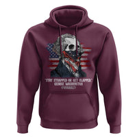 Funny 4th Of July Hoodie George Washington Stay Strapped Or Get Clapped USA Flag - Wonder Print Shop