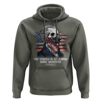 Funny 4th Of July Hoodie George Washington Stay Strapped Or Get Clapped USA Flag - Wonder Print Shop