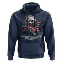 Funny 4th Of July Hoodie George Washington Stay Strapped Or Get Clapped USA Flag - Wonder Print Shop
