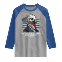 Funny 4th Of July Raglan Shirt George Washington Stay Strapped Or Get Clapped USA Flag - Wonder Print Shop