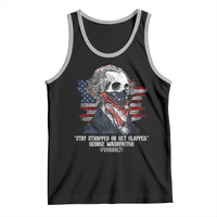 Funny 4th Of July Tank Top George Washington Stay Strapped Or Get Clapped USA Flag - Wonder Print Shop