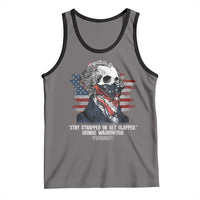 Funny 4th Of July Tank Top George Washington Stay Strapped Or Get Clapped USA Flag - Wonder Print Shop