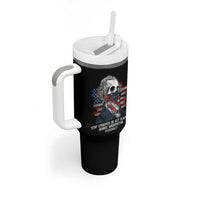 Funny 4th Of July Tumbler With Handle George Washington Stay Strapped Or Get Clapped USA Flag - Wonder Print Shop