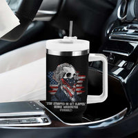 Funny 4th Of July Tumbler With Handle George Washington Stay Strapped Or Get Clapped USA Flag - Wonder Print Shop