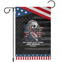 Funny 4th Of July Garden Flag George Washington Stay Strapped Or Get Clapped USA Flag