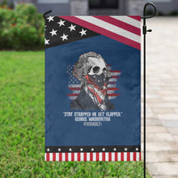 Funny 4th Of July Garden Flag George Washington Stay Strapped Or Get Clapped USA Flag