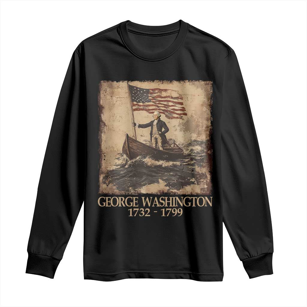 Vintage George Washington Long Sleeve Shirt 4th Of July Patriotic Gift - Wonder Print Shop