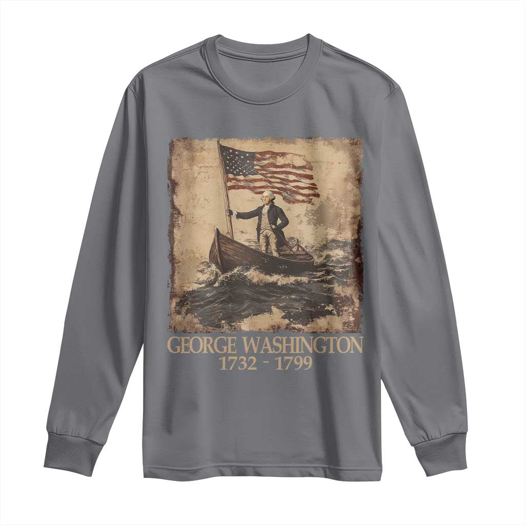 Vintage George Washington Long Sleeve Shirt 4th Of July Patriotic Gift - Wonder Print Shop