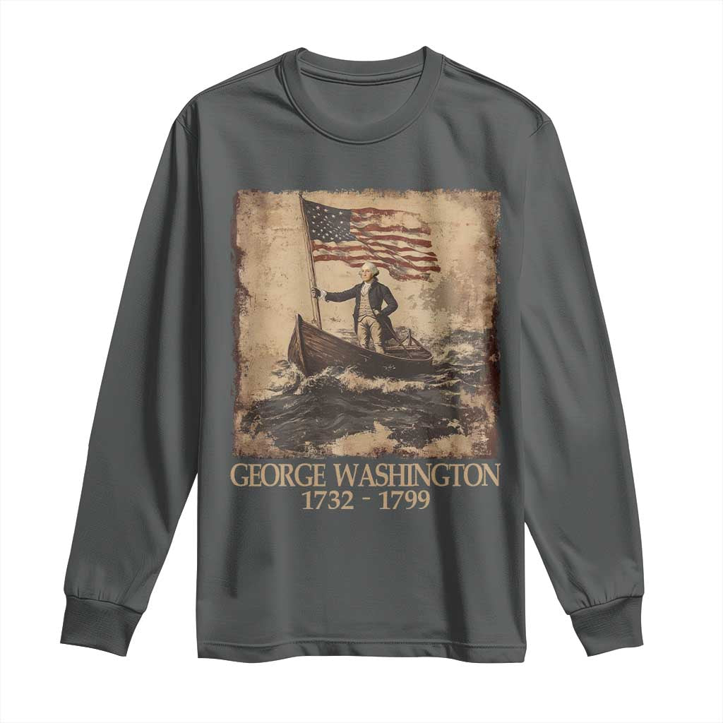 Vintage George Washington Long Sleeve Shirt 4th Of July Patriotic Gift - Wonder Print Shop