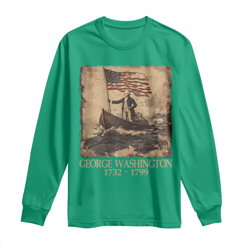Vintage George Washington Long Sleeve Shirt 4th Of July Patriotic Gift - Wonder Print Shop