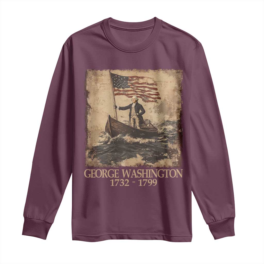 Vintage George Washington Long Sleeve Shirt 4th Of July Patriotic Gift - Wonder Print Shop