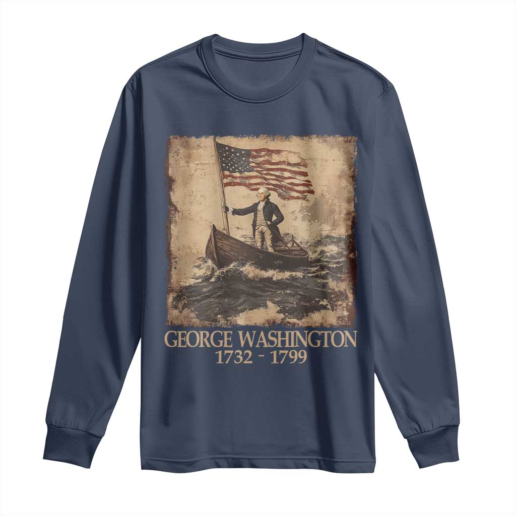 Vintage George Washington Long Sleeve Shirt 4th Of July Patriotic Gift - Wonder Print Shop