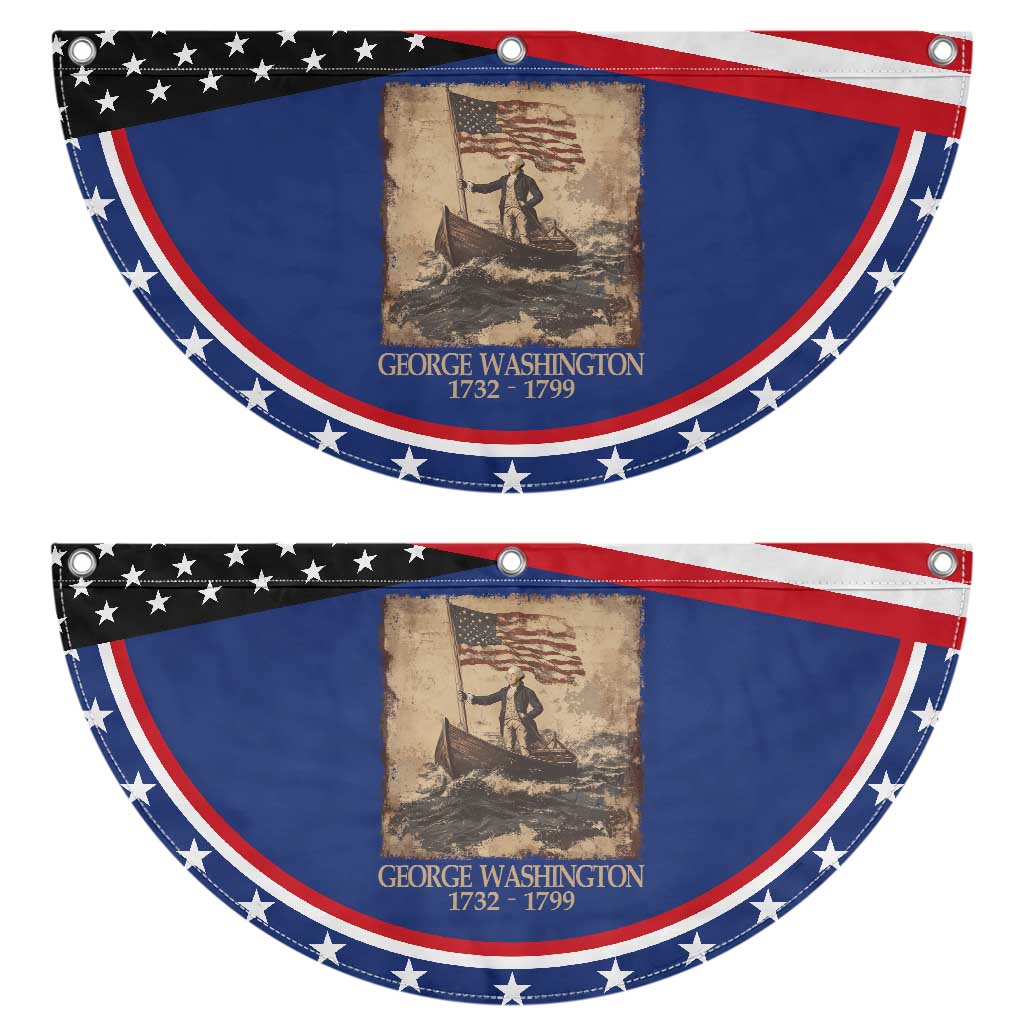 Vintage George Washington Patriotic Fan Flag 4th Of July Gift
