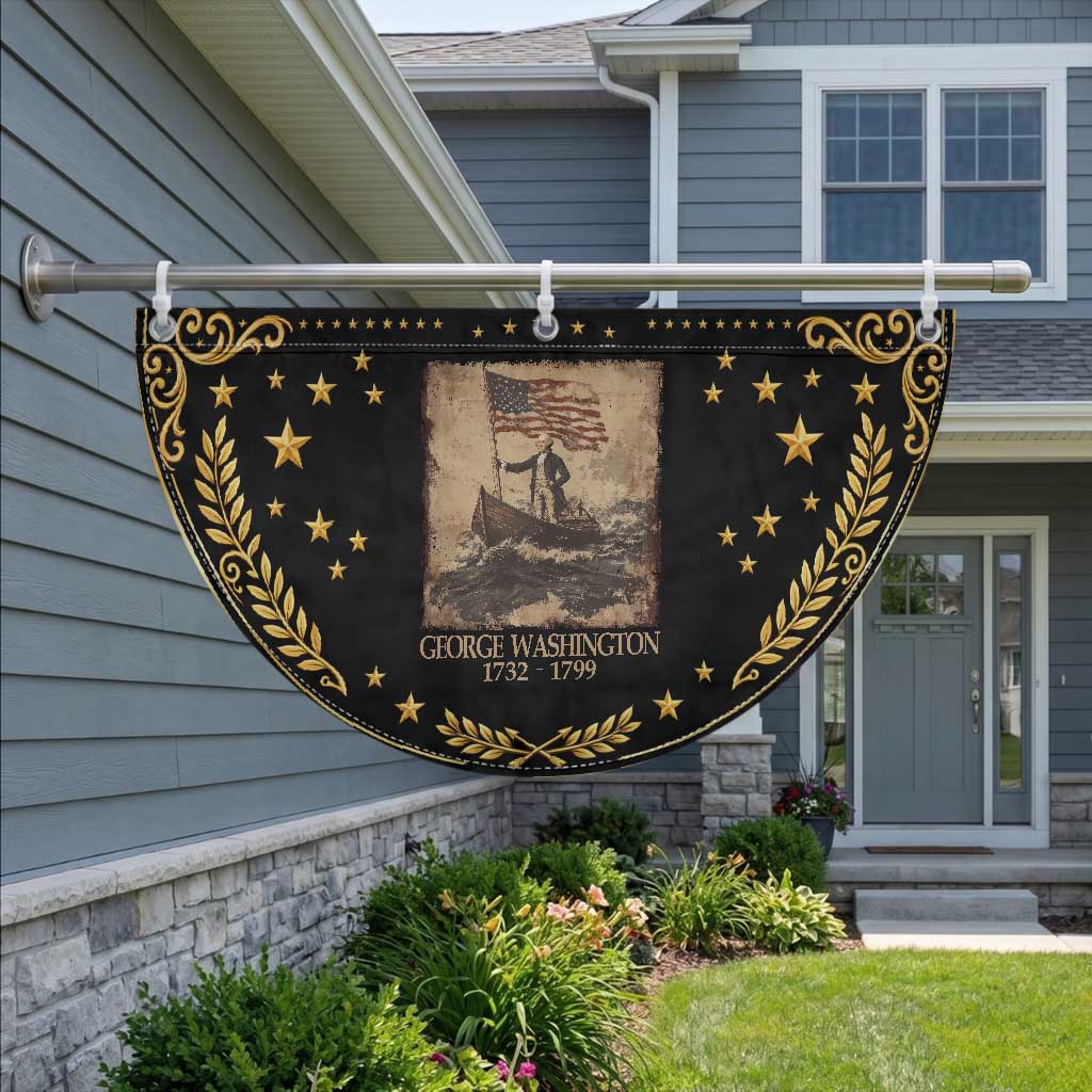 Vintage George Washington Patriotic Fan Flag 4th Of July Gift
