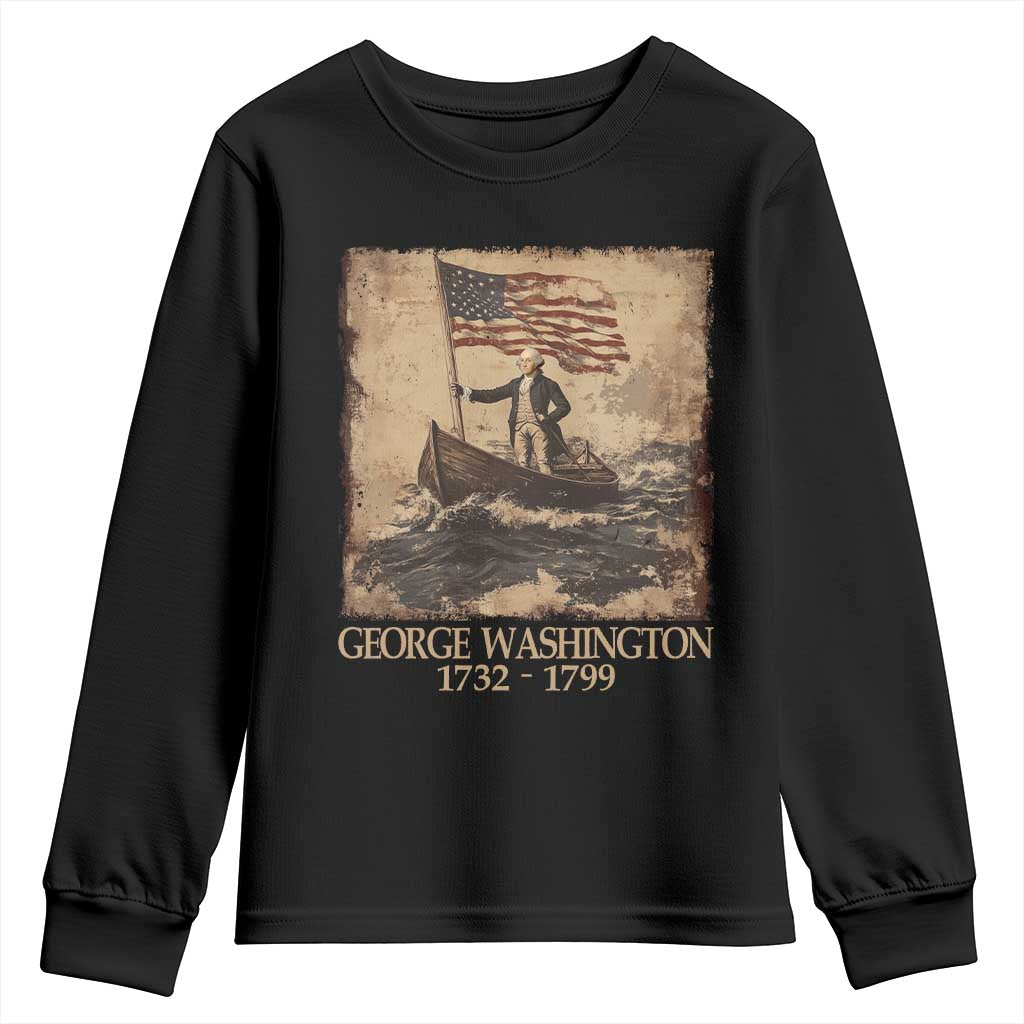Vintage George Washington Youth Sweatshirt 4th Of July Patriotic Gift - Wonder Print Shop
