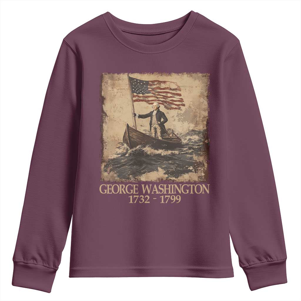 Vintage George Washington Youth Sweatshirt 4th Of July Patriotic Gift - Wonder Print Shop