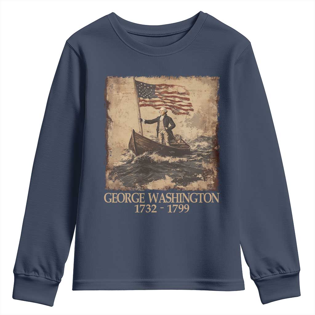 Vintage George Washington Youth Sweatshirt 4th Of July Patriotic Gift - Wonder Print Shop