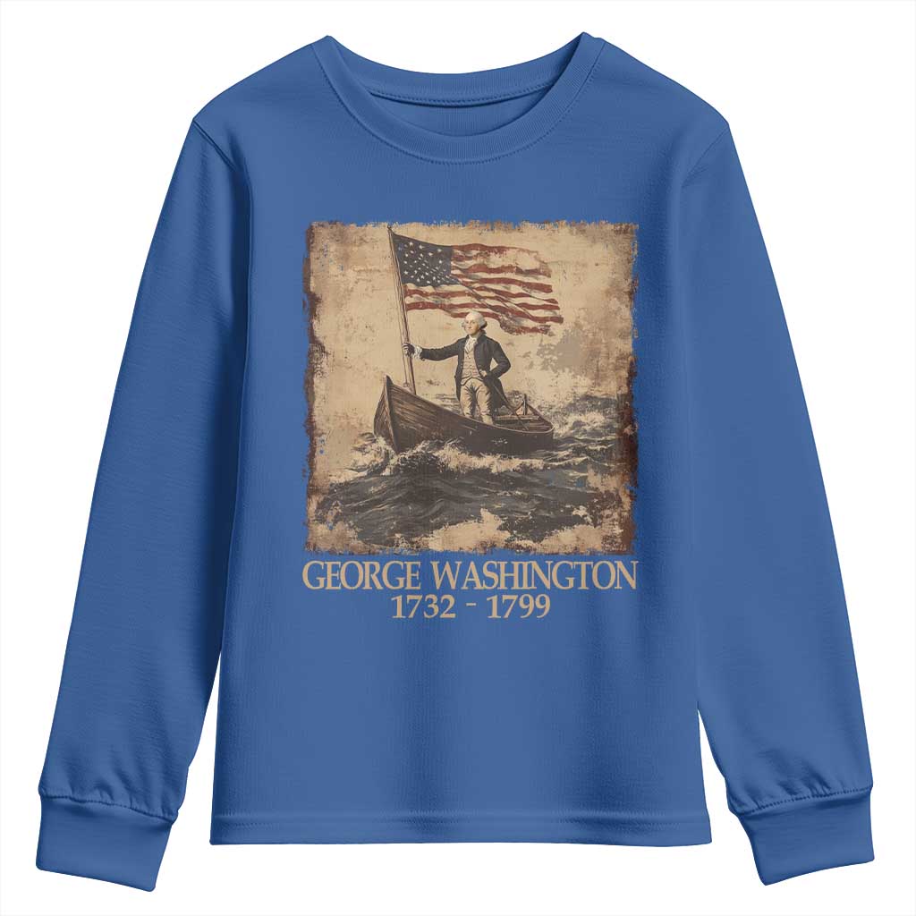Vintage George Washington Youth Sweatshirt 4th Of July Patriotic Gift - Wonder Print Shop