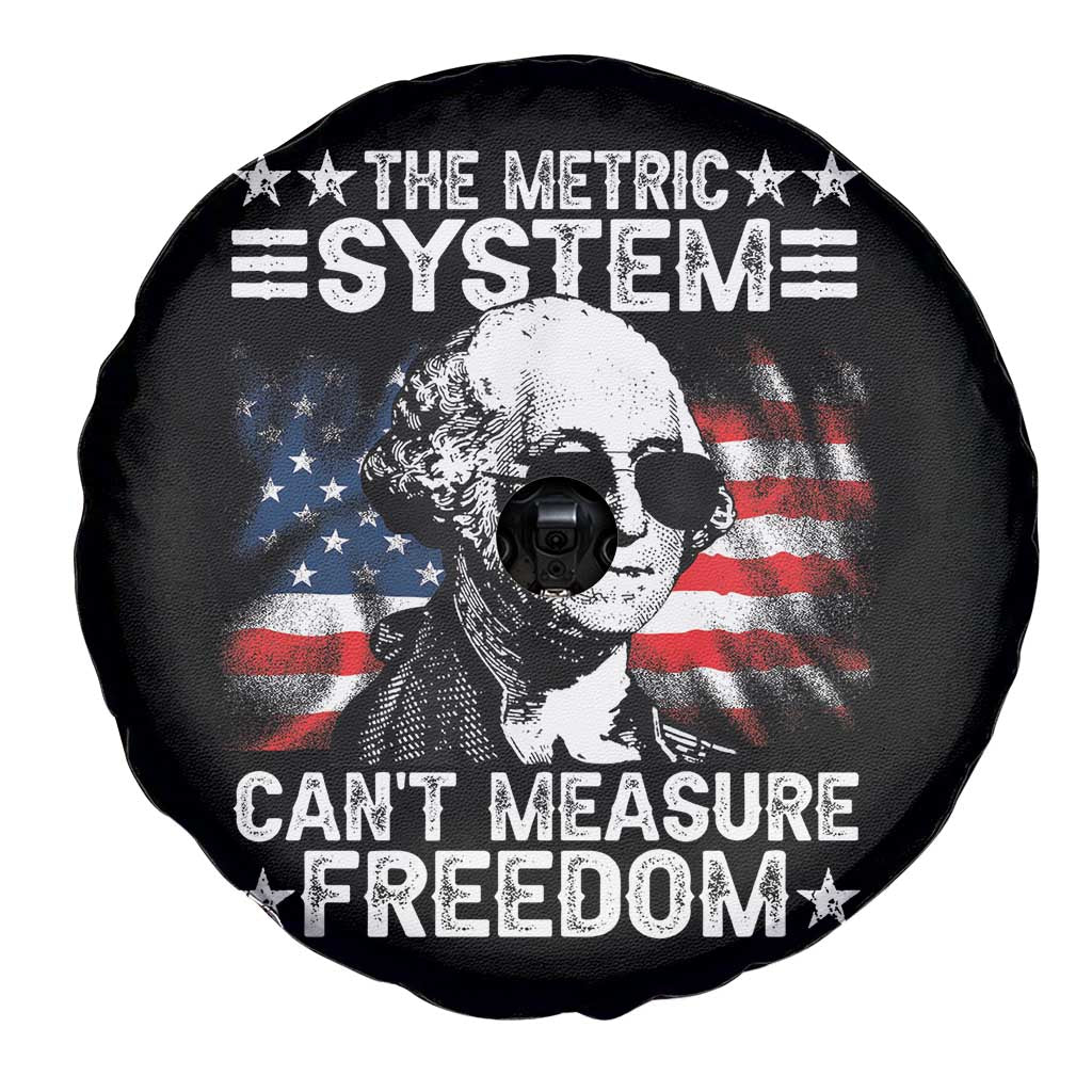 Funny 4th of July The Metric System Can't Measure Freedom Spare Tire Cover George Washington American Flag - Wonder Print Shop