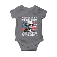 Funny 4th of July The Metric System Can't Measure Freedom Baby Onesie George Washington American Flag - Wonder Print Shop