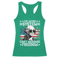 Funny 4th of July The Metric System Can't Measure Freedom Racerback Tank Top George Washington American Flag - Wonder Print Shop