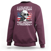 Funny 4th of July The Metric System Can't Measure Freedom Sweatshirt George Washington American Flag - Wonder Print Shop