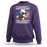 Funny 4th of July The Metric System Can't Measure Freedom Sweatshirt George Washington American Flag - Wonder Print Shop
