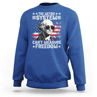 Funny 4th of July The Metric System Can't Measure Freedom Sweatshirt George Washington American Flag - Wonder Print Shop