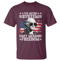 Funny 4th of July The Metric System Can't Measure Freedom T Shirt George Washington American Flag - Wonder Print Shop