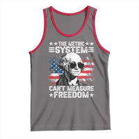 Funny 4th of July The Metric System Can't Measure Freedom Tank Top George Washington American Flag - Wonder Print Shop