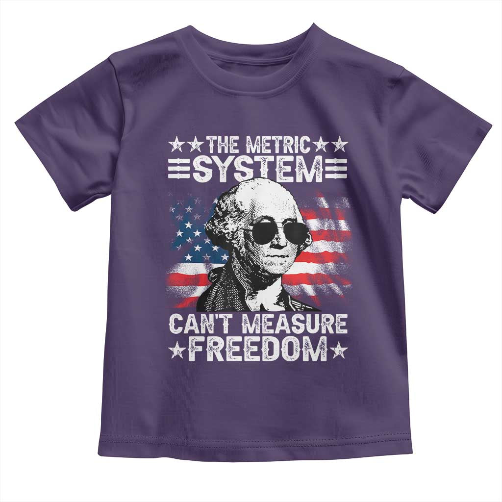 Funny 4th of July The Metric System Can't Measure Freedom Toddler T Shirt George Washington American Flag - Wonder Print Shop