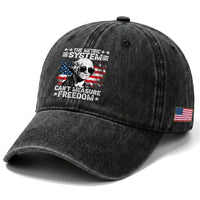 Funny 4th of July The Metric System Can't Measure Freedom Washed Cotton Baseball Cap George Washington American Flag