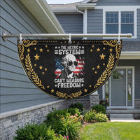 Funny 4th of July The Metric System Can't Measure Freedom Patriotic Fan Flag George Washington American Flag