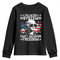Funny 4th of July The Metric System Can't Measure Freedom Youth Sweatshirt George Washington American Flag - Wonder Print Shop