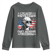 Funny 4th of July The Metric System Can't Measure Freedom Youth Sweatshirt George Washington American Flag - Wonder Print Shop