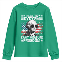 Funny 4th of July The Metric System Can't Measure Freedom Youth Sweatshirt George Washington American Flag - Wonder Print Shop