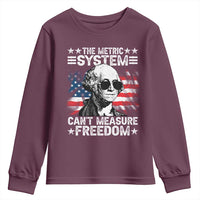 Funny 4th of July The Metric System Can't Measure Freedom Youth Sweatshirt George Washington American Flag - Wonder Print Shop