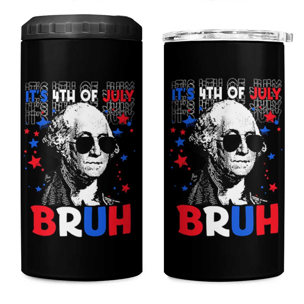 4th of July George Washington Bruh 4 in 1 Can Cooler Tumbler - Wonder Print Shop