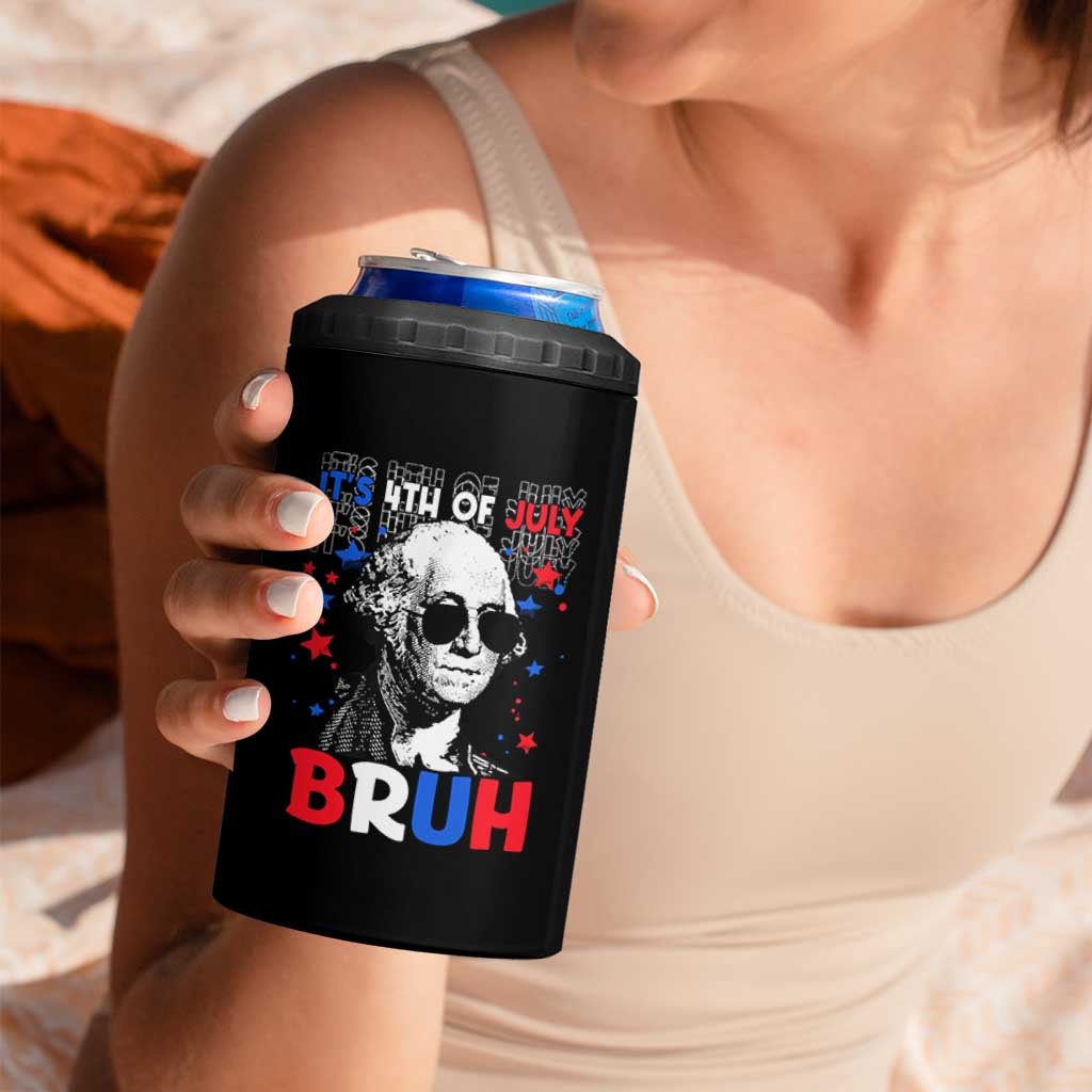 4th of July George Washington Bruh 4 in 1 Can Cooler Tumbler - Wonder Print Shop