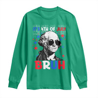 4th of July George Washington Bruh Long Sleeve Shirt - Wonder Print Shop