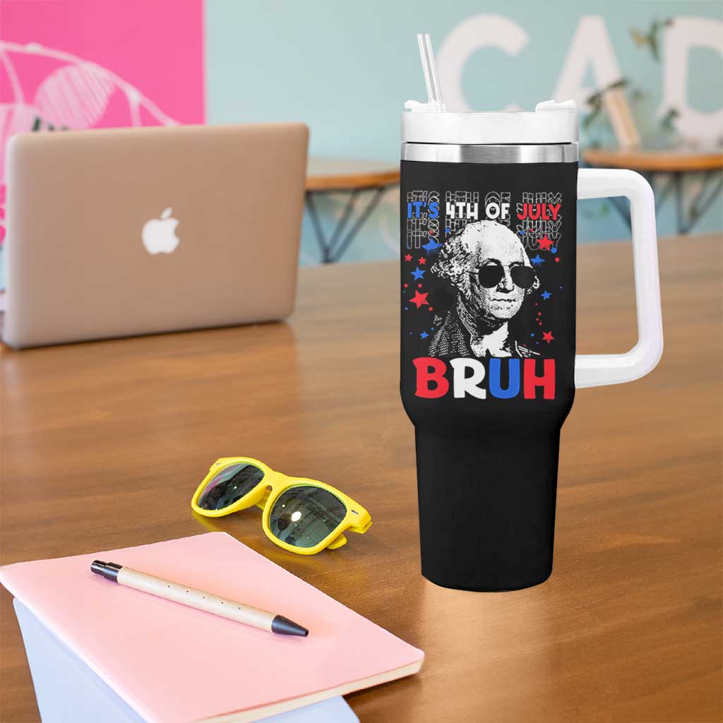 4th of July George Washington Bruh Tumbler With Handle - Wonder Print Shop