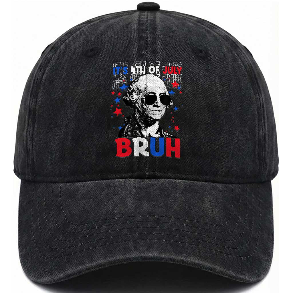 4th of July George Washington Bruh Washed Cotton Baseball Cap