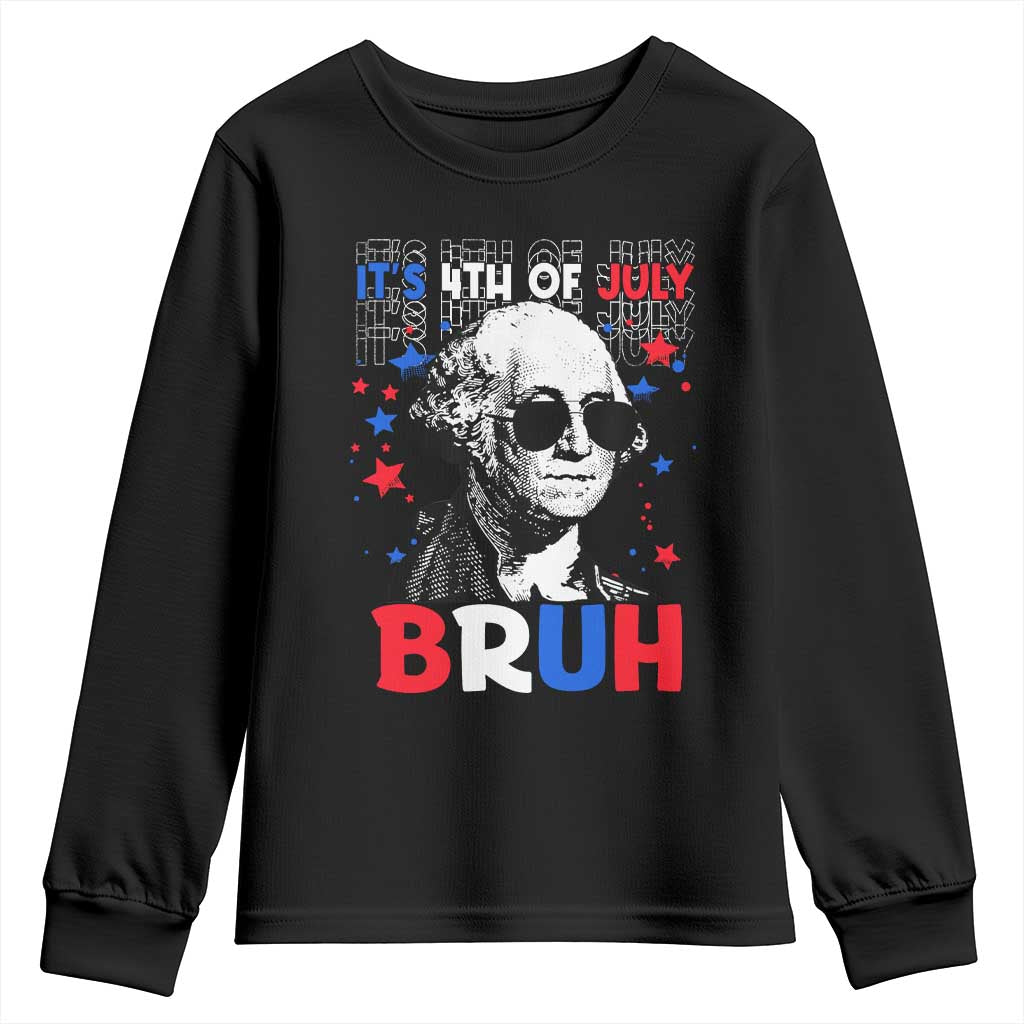 4th of July George Washington Bruh Youth Sweatshirt - Wonder Print Shop