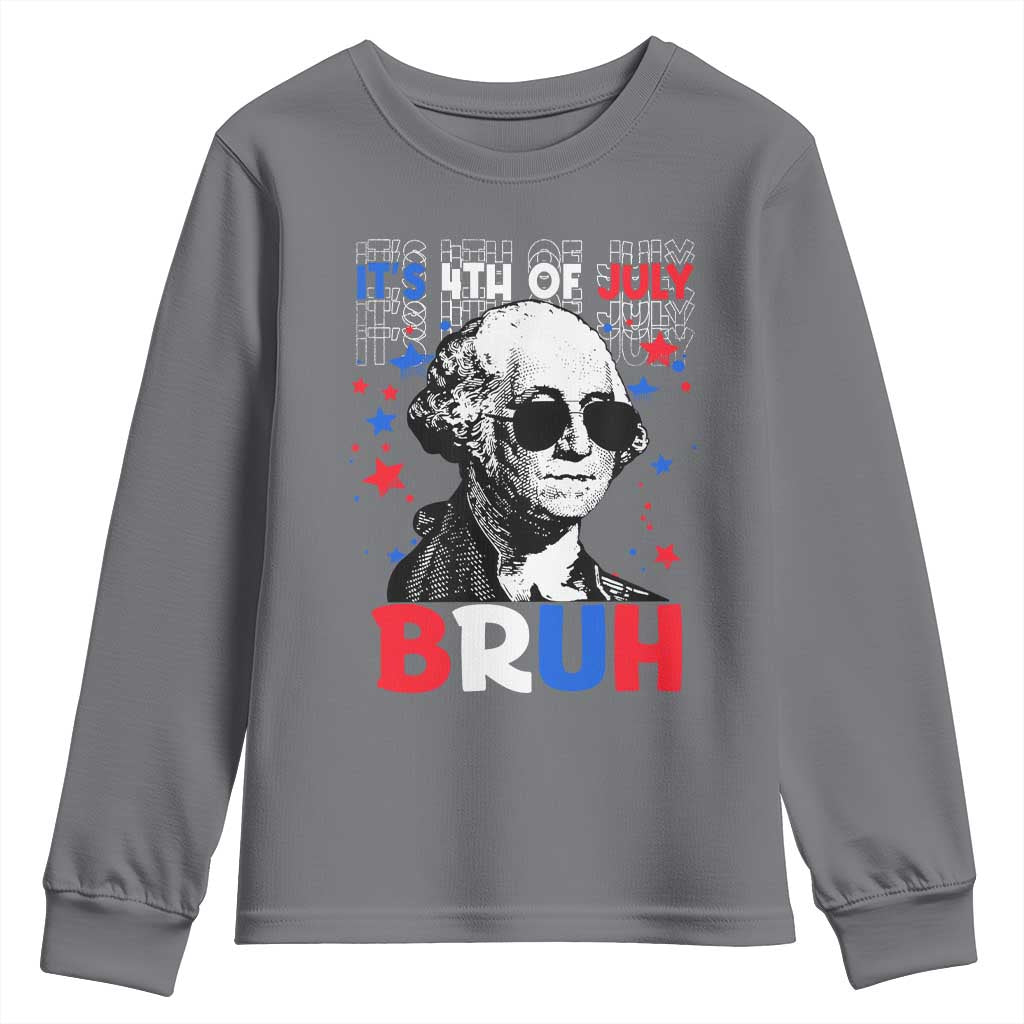 4th of July George Washington Bruh Youth Sweatshirt - Wonder Print Shop