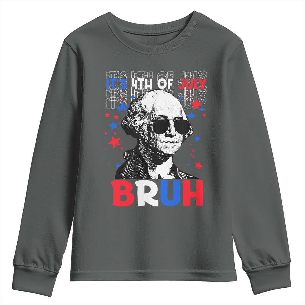 4th of July George Washington Bruh Youth Sweatshirt - Wonder Print Shop