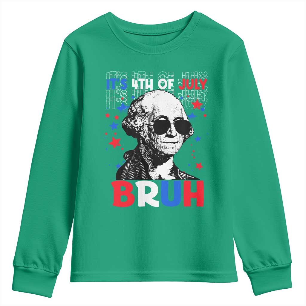 4th of July George Washington Bruh Youth Sweatshirt - Wonder Print Shop
