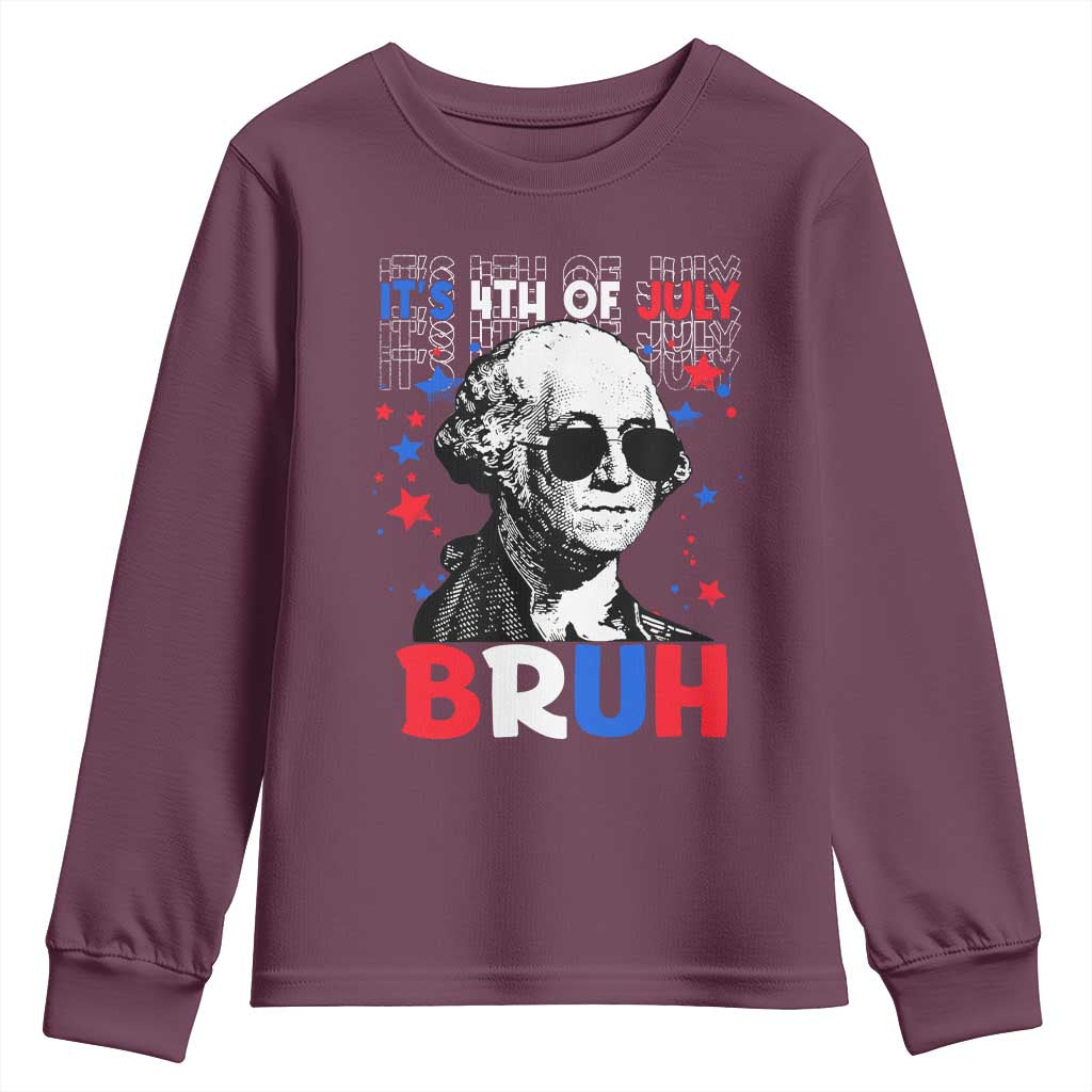 4th of July George Washington Bruh Youth Sweatshirt - Wonder Print Shop